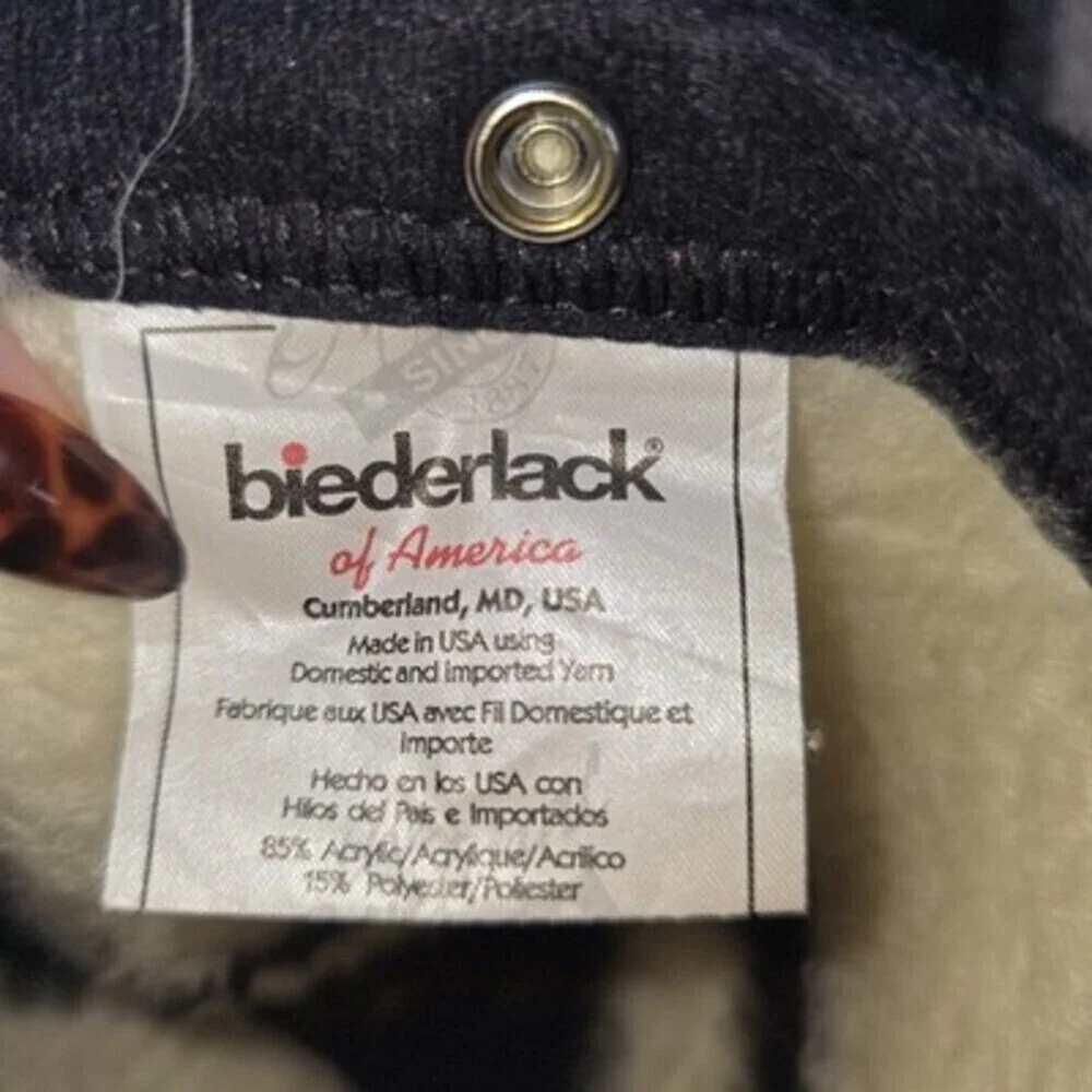 Vintage Biederlack of America Wearable Blanket Tiger Stripe Snap Front Poncho